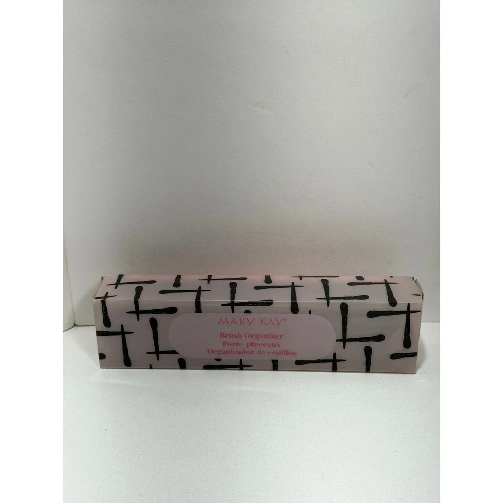 Mary Kay Brush Organizer Pink Silicone Lattice Makeup Tool Holder Black Base NEW
